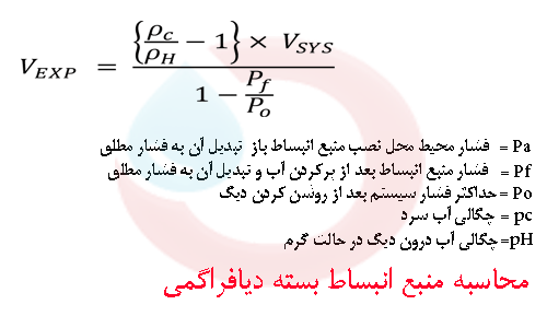 فرمول محاسبه منبع انبساط بسته دیافراگمی